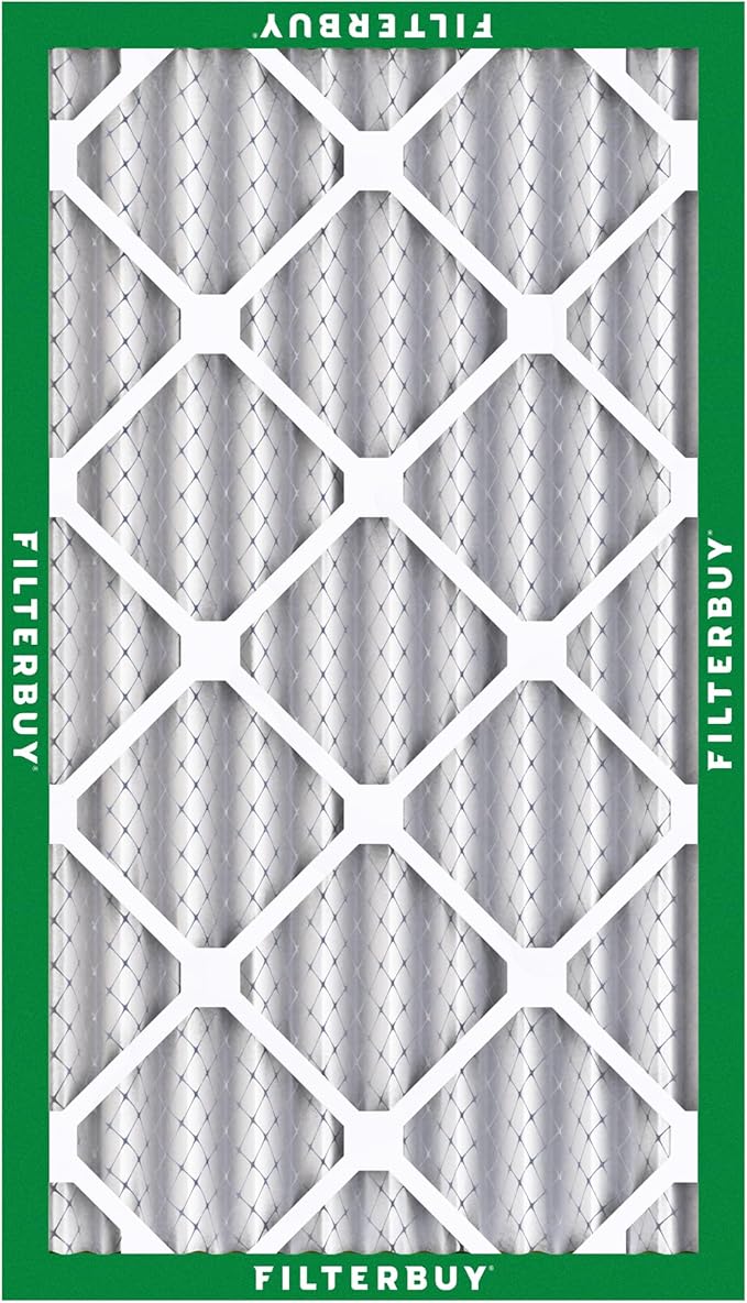 Filterbuy 16x25x4 Air Filter MERV 8 Essential Dust & Allergy Defense (4-Pack), Electrostatic Pleated HVAC AC Furnace Filters Replacement, Made in USA (Actual Size: 15.50 x 24.50 x 3.63)