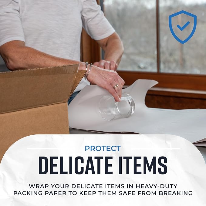 Packing Paper Sheets for Moving | 960 Sheets | 27" x 17" | 30 lb | Made in USA | Newsprint Paper | Must Have in Your Moving Supplies