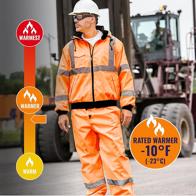 Ergodyne GloWear 8925 ANSI High Visibility Orange Reflective Thermal Safety Pants, 5XL