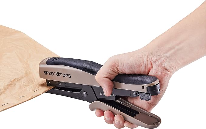 Spec Ops Tools Heavy Duty Plier Stapler for Packaging, Compatible with 3/8" and 1/4" Leg Length Staples, 45 Sheet Capacity, Comfort Grip