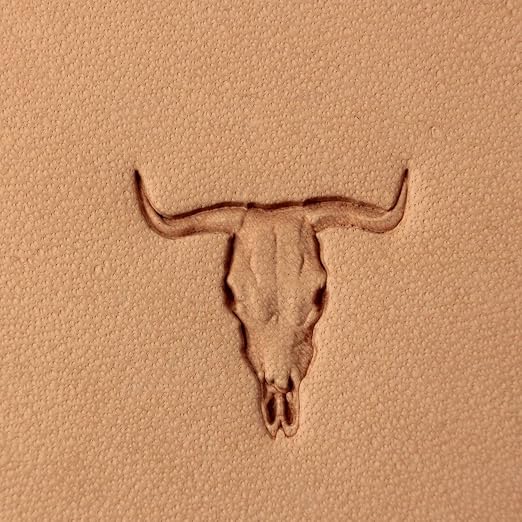 DandS ltd Leather Stamp Tool, Bull Skull, Professional Steel Craft Tool for Leatherworking, Embossing, Carving & Stamping Leather Projects, Belts, Wallets & DIY Projects Compatible with Mallet #304
