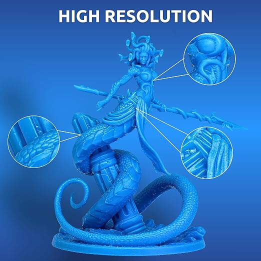 TGM-7 3D Printing Resin for Tabletop Miniatures – Tough, High Resolution, Low Odor, Fast Curing (Blue, 1 kg)