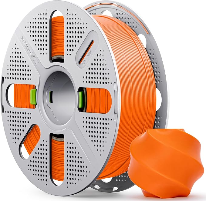 PLA Basic, Pre-Dried Filament with Quick-Swap Reusable Spool 1kg (2.2lbs), 1.75mm 3D Printing Filament, Compatible with Bambu Lab 3D Printers – Orange