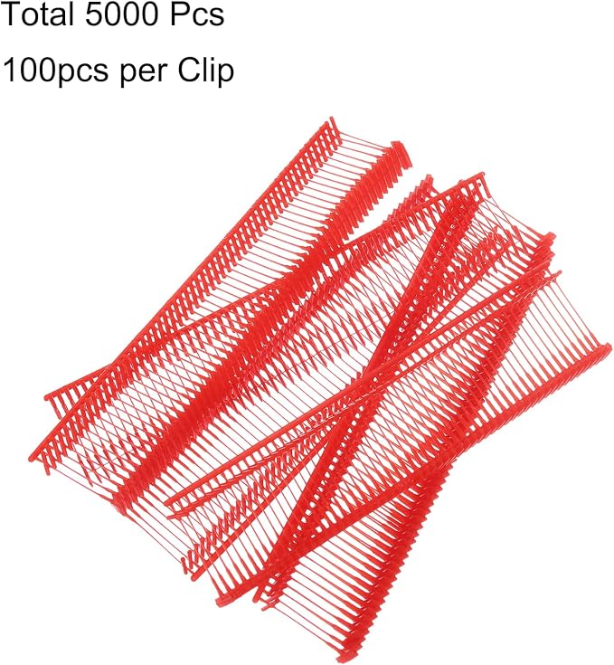 uxcell 5000pcs Standard Tagging Gun Fasteners 15mm Tagging Barbs Pins PP Plastic Tag for Price Tagging Gun, Clothing Tags Gun Attachments for Clothes Bag Fabric, Red