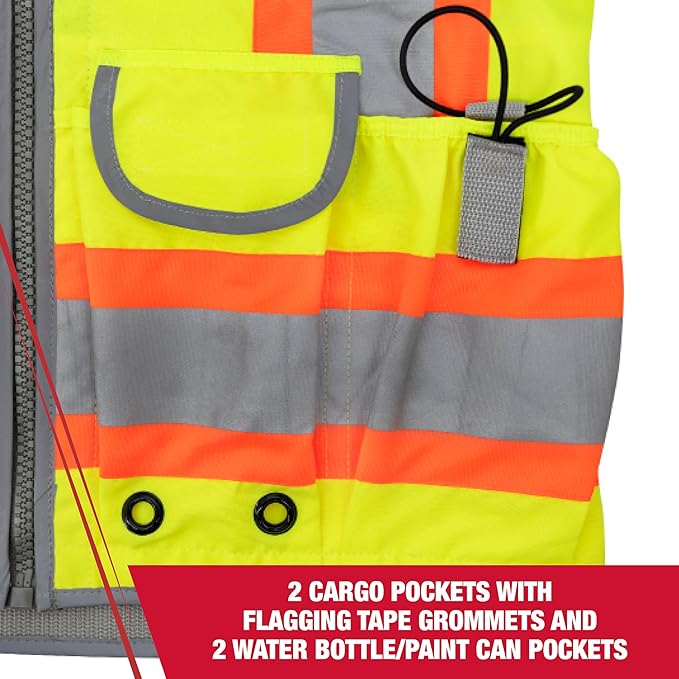 Radians womens Radians Womens Standard Hi-vis Class 2 Heavy Woven Two Tone Engineer Vest