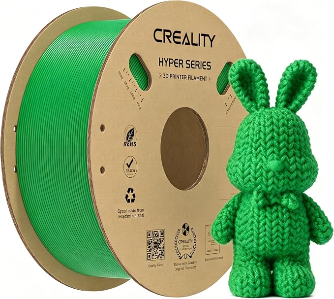 Creality Hyper PLA Filament 1.75mm 1KG(2.2lbs), High Speed PLA 30-600mm/s Rapid 3D Printer Filament, Dimensional Accuracy +/-0.02mm, Fit Most FDM 3D Printers, Green