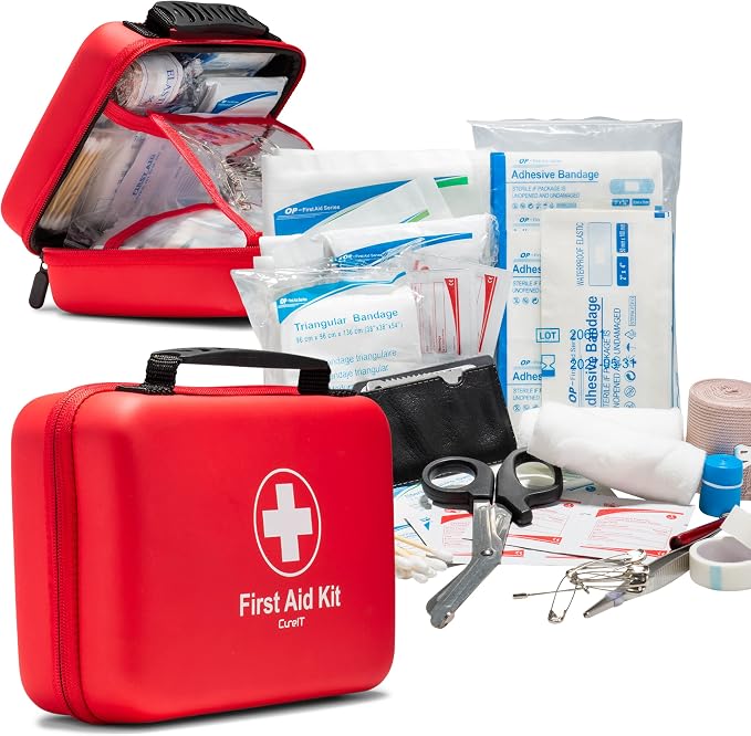 First Aid Kit 230 piece, Waterproof, All Purpose Use Outdoor, Indoor, Car, Hiking, Office, Kitchen,