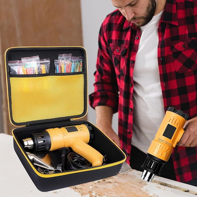 Aenllosi Hard Carrying Case Replacement for SEEKONE Heat Gun 1800W Heavy Duty Hot Air Gun Kit Variable Temperature Control,with 165PCS Shrinkable Tubes(Case & Heat Shrinkable Tube)