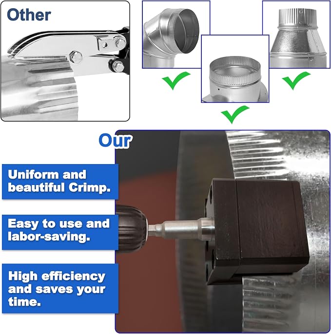 C5A2 Impact Power-Assisted Crimper Sheet Metal Crimper Replacement for Malco Compatible with Cordless or Corded Min.12 Volt DC/Max. 7 AMP AC