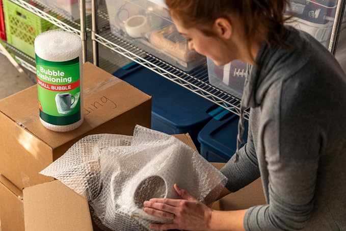 Duck Brand Small Bubble Cushioning Wrap for Moving & Shipping - 30 FT Bubble Packing Wrap for Extra Protection Packaging Boxes & Mailers - Clear Bubble Roll Moving Supplies, Perforated Every 12 IN