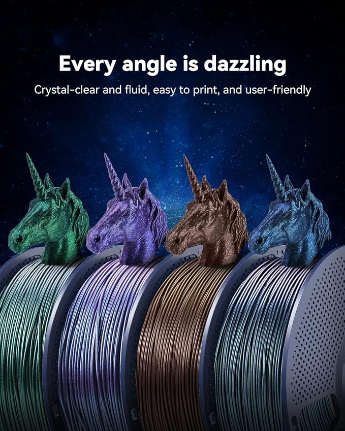 SUNLU Galaxy PLA Filament 1.75mm, Color-Shifting Pearlescent Glitter PLA 3D Printer Filament, Sparkling and Dazzling, for Most FDM 3D Printers, 1KG Spool. Stardust Purple