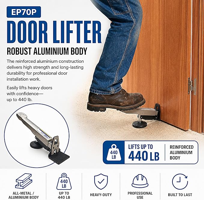 Virutex Door Lifter EP70P, 1 kg, Adjustable Frontal Platform, Lightweight Design, Support Surface Stability