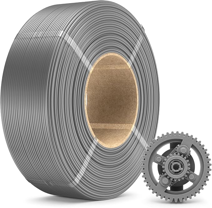 SUNLU PLA+ Refill Filament Refill 1.75mm 1KG, 3D Printer Filament PLA Plus, No-Spool PLA Plus Filament for Reusable Spools Compatible with Bambu Labs Filament, 1KG Roll, Grey