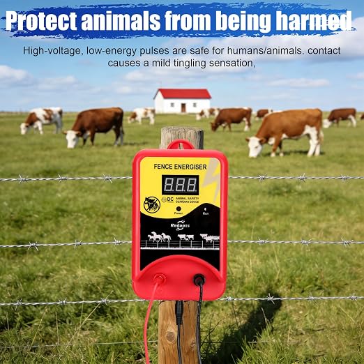 Electric Fence Charger for Livestock(with Grounding Rod), Electric Fence Charger, Fence Energizer 12KV Repel Predators, Fence Charger Ensure Secure Livestock Containmen,Supply for Diverse Farm