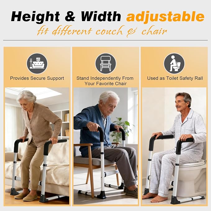 Couch Stand Assist for Elderly, Adjustable Chair Assist for Elderly Sit to Stand, Heavy-Duty Senior Lifting Devices & Standing Aids for Seniors, 400lbs Capacity, White
