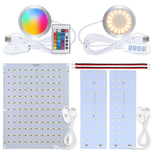 LED Lamp Kit 001 RGB & 3 Color, CMYK LED Illumination Panel Kit FAZ007, Lithophane Light Board Kit KC009 for Bambu Lab Makerworld, 3D Printing LED Light Kit for Beginners, Model Printing Accessory