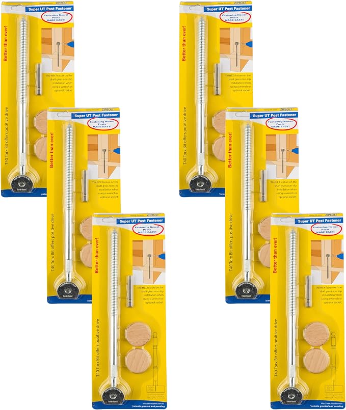 Zipbolt 14.110 Super UT Newel Post Fastener — Quick and Easy Wrench-Free Installation of Staircase Newel Posts, Anchors Post Directly to Wood or Concrete Floor