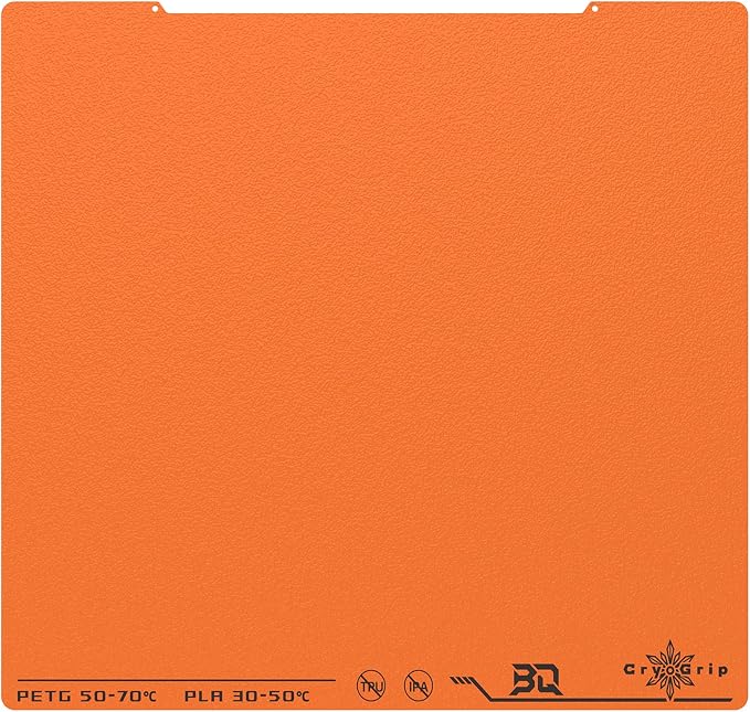 BIQU CryogripPro Frostbite Matte Orange Cold Build Plate for Prusa MK4/MK4S/MK3/MK3S/CORE One/CORE One+ 3D Printers 254.5x241.5MM Double-Sided Upgrade Room Temperature Print Removable Surface Platform