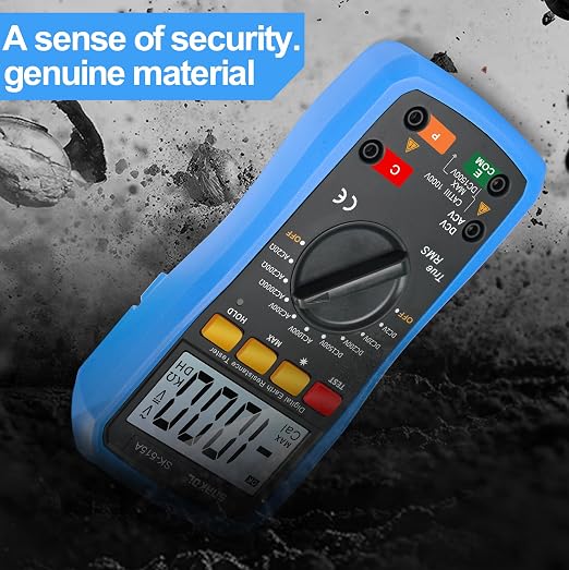 Digital Ground Resistance Tester, True RMS Earth Meter AC/DC Voltage Multimeter Backlight LCD Data Hold Rechargeable Full Test Kit for Electrician Ground Lightning Test