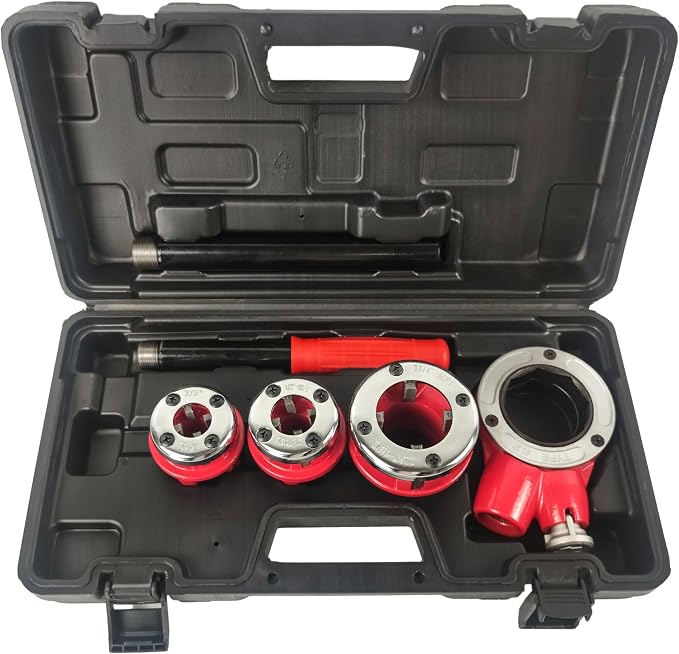 TEXALAN(R) Pipe Threading Tool with Ratchet Handle 3 Stock Dies 1/2", 3/4", 1" (NPT) plumbing