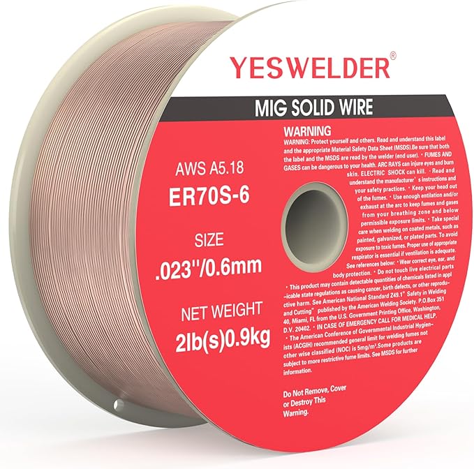 YESWELDER ER70S-6 Welding Wire .023 Inch 2LB Spool Carbon Steel MIG Solid Wire