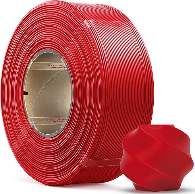 PLA Basic, Pre-Dried Refill Filament 1kg (2.2lbs) for Reusable Spools, 1.75mm Spool-Less 3D Printing Filament, Compatible with Bambu Lab 3D Printers – Red