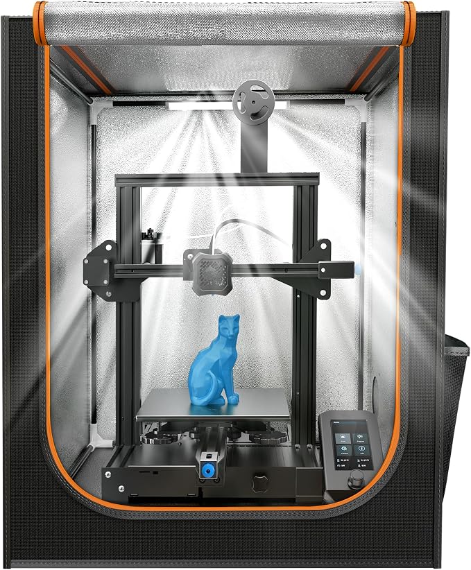 Large 3D Printer Enclosure with LED Light, Fireproof Dustproof Tent Constant Temperature Protective Cover for Ender3 Max Neo/Ender3 S1 Plus/Ender 5/ Pro/Plus/Neptune 4 Plus/CR-10/10S PRO10 Mini/CR-X