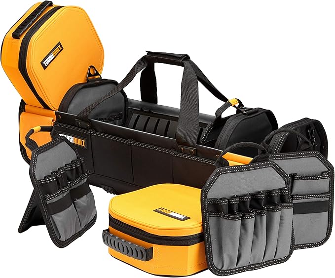 ToughBuilt – 30" Modular Tote Tool Bag, 68 Pockets & Loops, Removable Soft Boxes & Dividers for Electrical, Maintenance & Jobsite Tool Organization (TB-81-30)