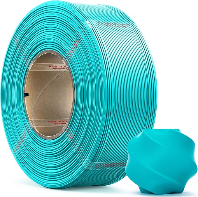 PLA Basic, Pre-Dried Refill Filament 1kg (2.2lbs) for Reusable Spools, 1.75mm Spool-Less 3D Printing Filament Teal, Compatible with Bambu Lab 3D Printers – Turquoise