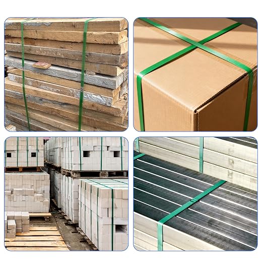 PET Packaging Banding Strapping Roll - 1017' x 5/8" Pallet Strap Coil | 1500 lb Strong Break Strength, Heavy Duty Plastic Strapping with 100 Buckles and Self Dispensing Box Kit