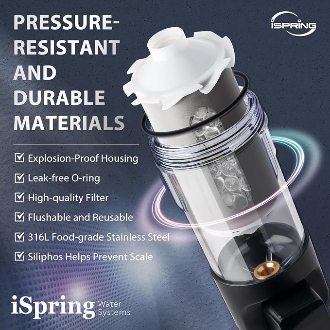 iSpring FWSP100SL-ARJ Spin Down Sediment Water Filter Replacement Cartridge with Siliphos, for WSPSL-ARJ and WSPSL-ARJ-BP Series, 1 Count (Pack of 1)