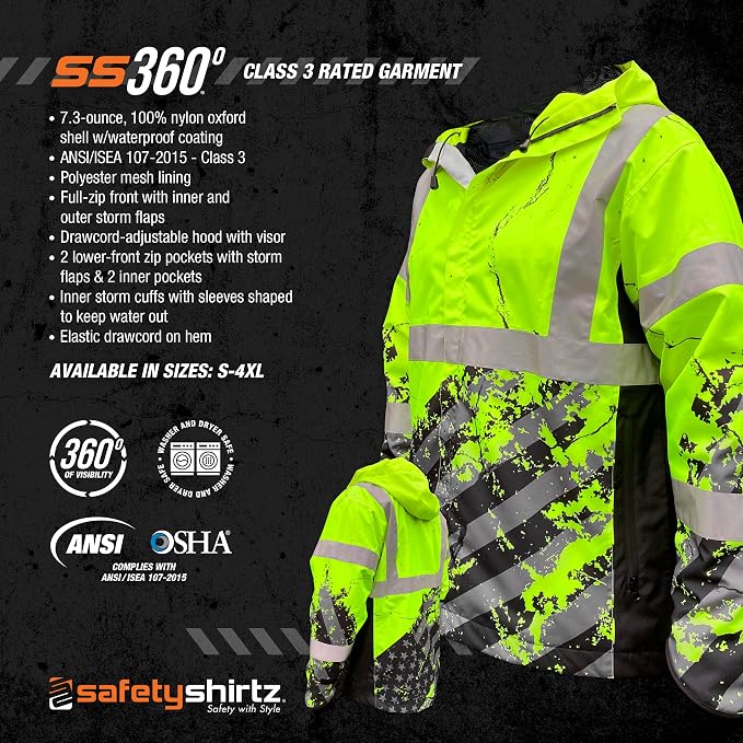 SafetyShirtz SS360 ANSI Class 3 Type R Graphic Hoodie