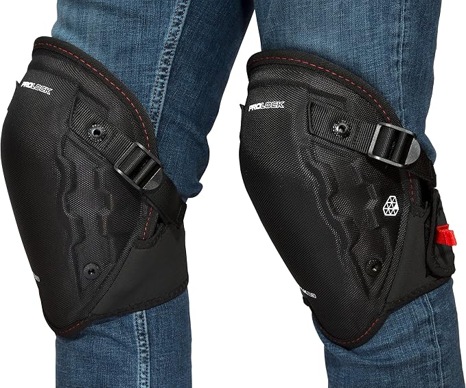 Prolock Weight-Dispersing Foam Knee Pads, Ideal for Flooring/Roofing, Easy to Adjust With Glove-Friendly Pull Tabs (1 pair)