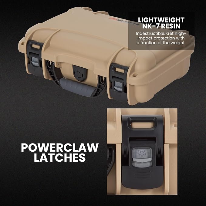 NANUK Hard Case with Custom Foam Insert for Glock, IP67 Waterproof & Crushproof, Rugged Construction for Ultimate Protection, Made in Canada