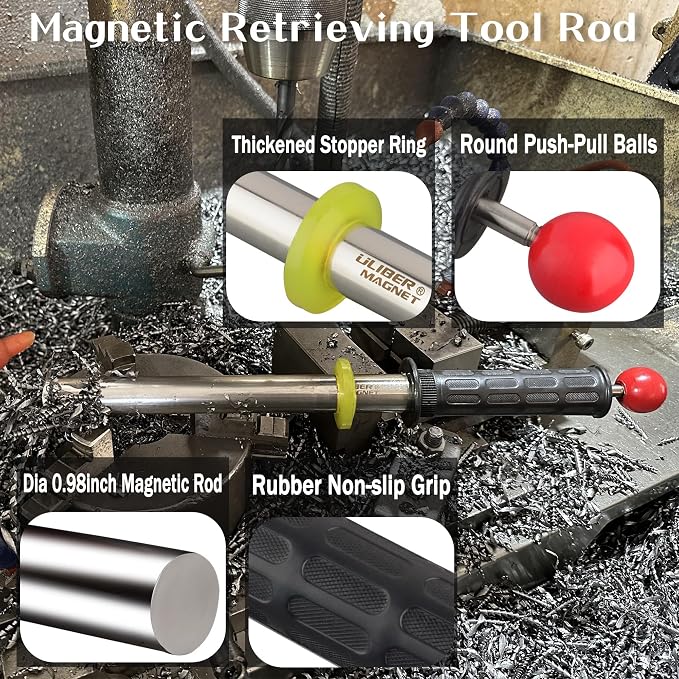 ULIBERMAGNET Magnetic Pickup Lifter, 8000 Gauss Neodymium Magnetic Lift Tool with Quick Release, Magnetic Chip Collector for Pickup Nails, Screws, and Metal Scraps