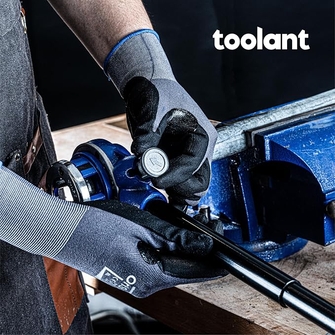 toolant Ratchet Pipe Threader Kit, NPT 1/4" - 1-1/4" Manual Ratcheting Pipe Threader, Portable Pipe Threading Tool Set with 6PCS NPT Dies, Storage Case for Galvanized Aluminum Iron Copper Pipes