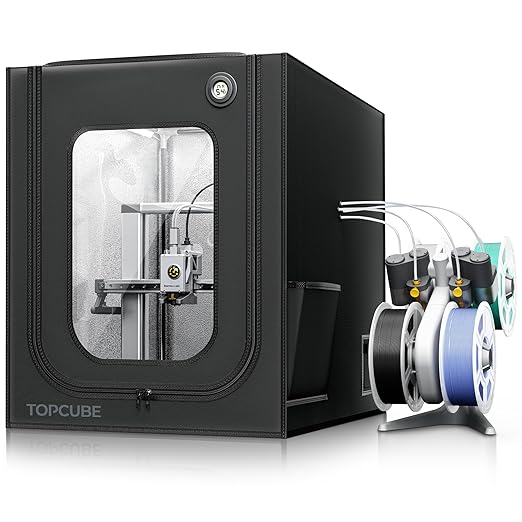 TOPCUBE 3D Printer Enclosure for Bambu Lab A1, Large Size Enclosure with LED Light, Fireproof Waterproof Dustproof Noise Reduction Constant Temperature 3D Printer Cover, 550x600x670MM