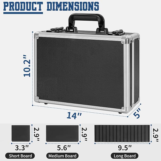 Aluminum Storage Case with Adjustable Dividers, Multi-Function Lockable Storage Carrying Case for Graded Card, Barber Tools, Makeup Tools, etc (Medium) ﻿