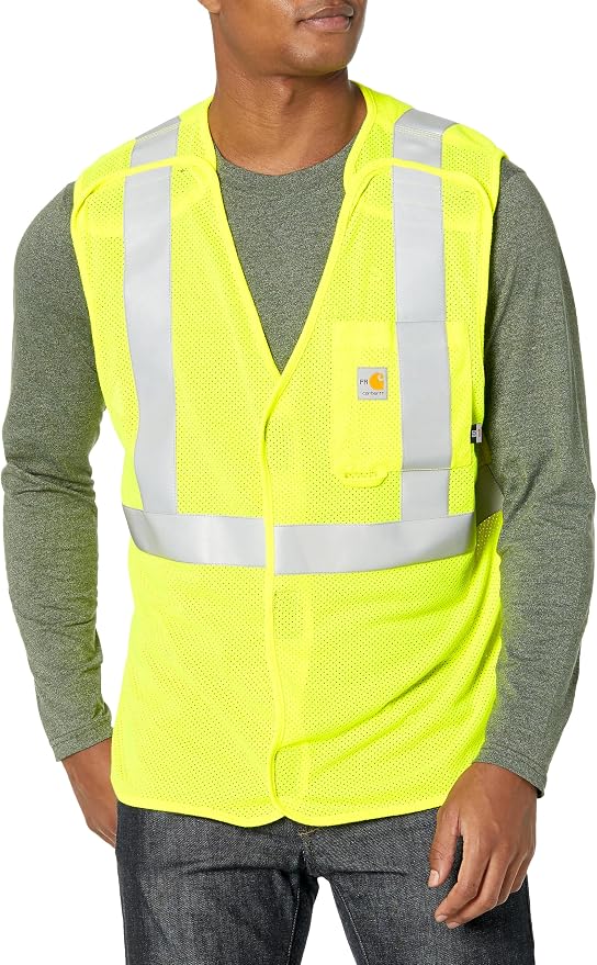 Carhartt Men's Flame Resistant High-Visibility Mesh Class 2 Vest