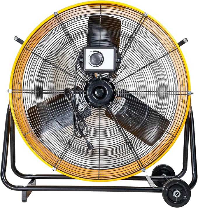 iLiving 30 Inches 12350 CFM Heavy Duty High Velocity Barrel Floor Drum Fan with DC Brushless Motor, Stepless Speed Adjustment for Workshop, Garage, Commercial or Industrial, UL Safety Listed