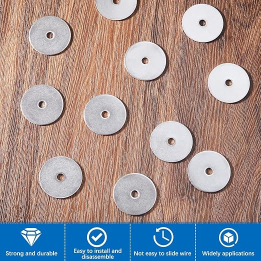 Hotop 100 Pieces Stainless Steel Fender Washers 18-8 Stainless Steel Flat Washer (1/4" X 1-1/2")