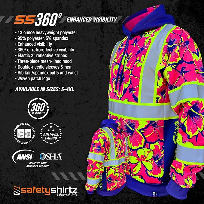 SafetyShirtz SS360 ANSI Class 3 Type R Graphic Hoodie