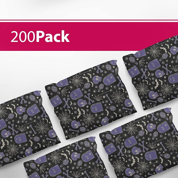 6x9 Poly Mailers – Spooky Halloween – Waterproof, Tear-Resistant Shipping Bags with Adhesive Seal – 200 Pack – Package Mint