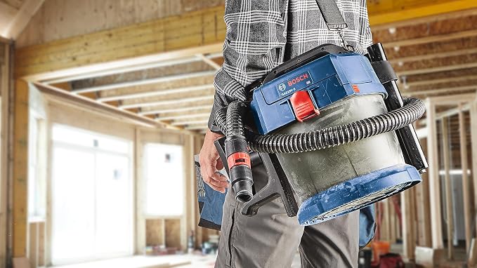 BOSCH GAS18V-3N 18V Cordless Wet Dry Vacuum, 2.6 Gallon Portable Shop Vac & Dust Extractor with HEPA Filter (Bare Tool)