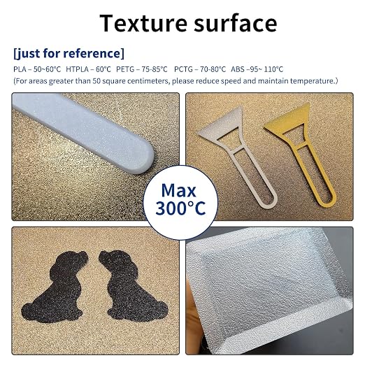 Ender 5 Plus【Double Sided Textured PEI Sheet】Flexible Spring Steel PEI Build Plate 【377x370mm/14.84x14.56inch】with Magnetic Base for Ender 5 Plus 3D Printer