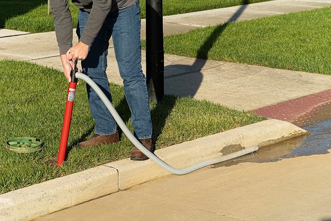 King Innovation 48072 King 36" x 72" Hand Pump Siphon, 72 inch, Red