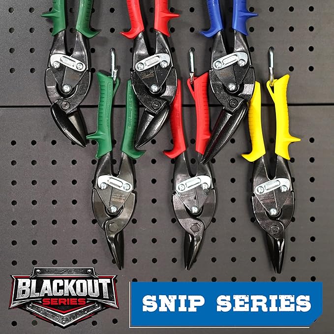MIDWEST Blackout Series Aviation Snip - Left and Right Cut Offset Tinner Shears, Made in the USA - MWT-6510CO-NP