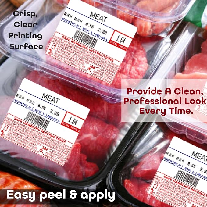 Aquos CAS CL-8030 Printing Scale Label Rolls | Direct Thermal Labels on Thermal Paper | Label Roll with Strong Adhesive | Pre-Cut | Smudge-Free | Made in USA