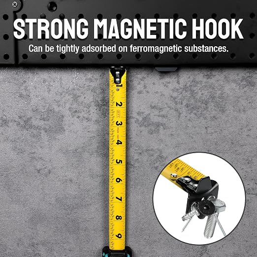 DURATECH Magnetic Tape Measure 25FT with Fractions 1/8, Retractable Measuring Tape, Easy to Read Both Side Measurement Tape, Magnetic Hook and Shock Absorbent Case for Construction, Carpenter