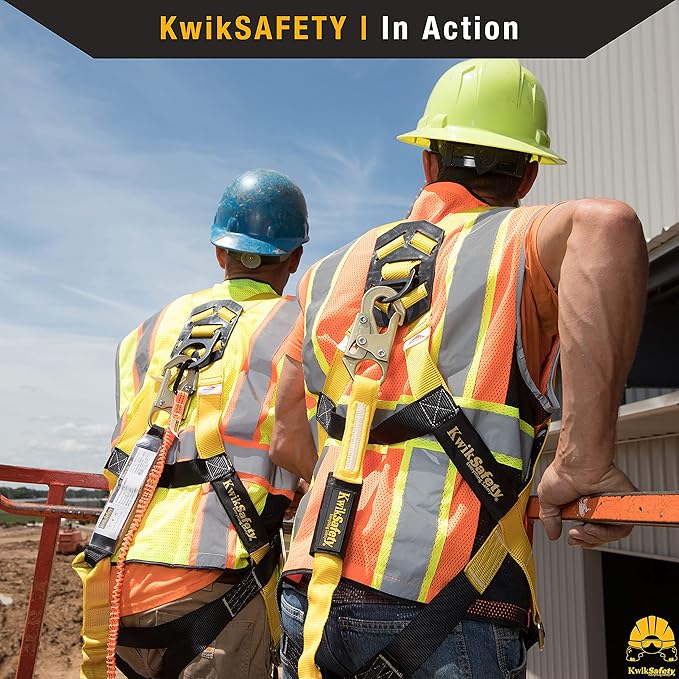 KwikSafety - Charlotte, NC - Double Leg Rattler [2 Pack] Y-Leg Tubular 6’ Safety Lanyard Internal Shock Absorber OSHA ANSI Fall Arrest Protection Equipment Construction PPE Roofing Gear